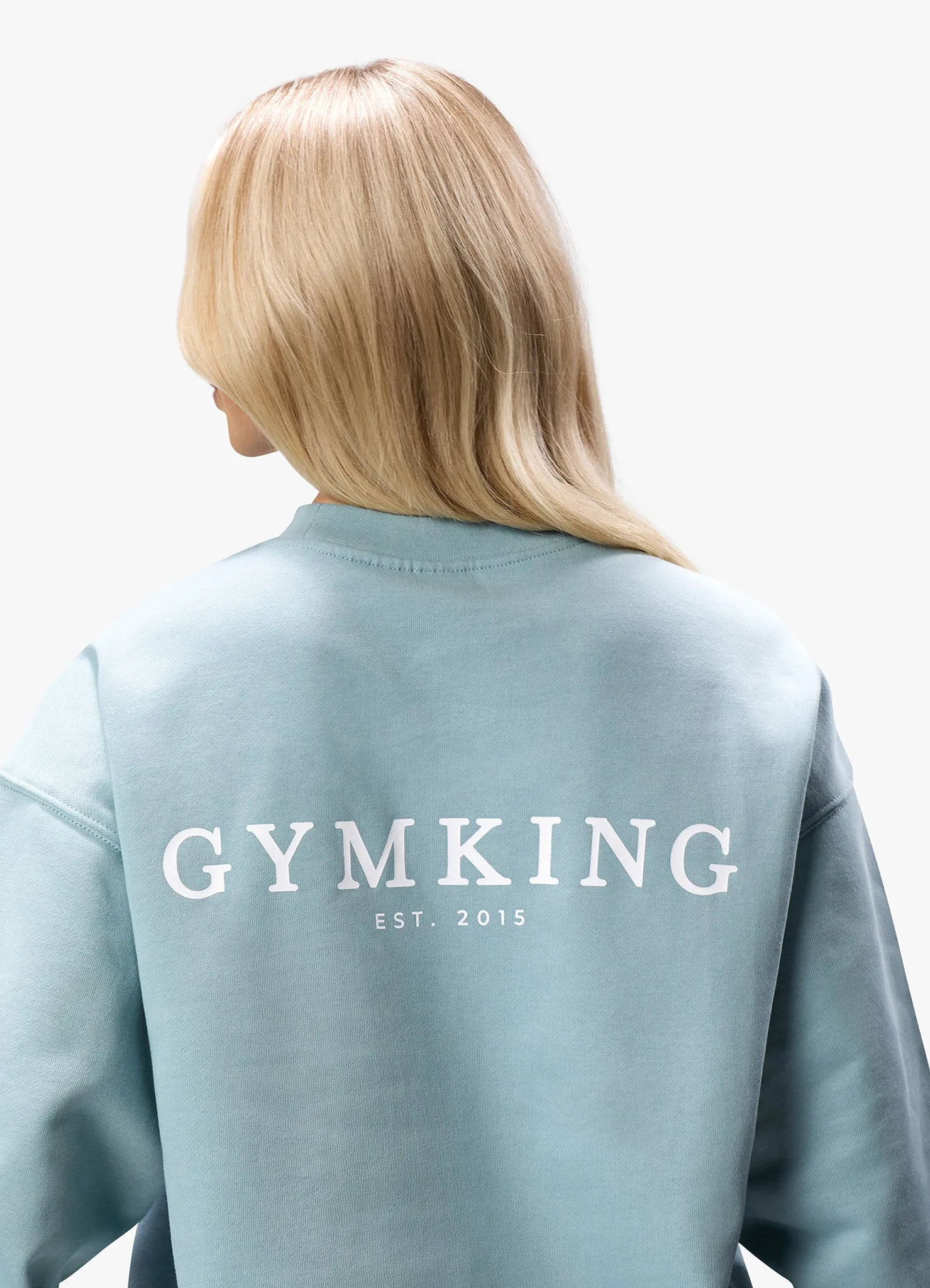 Gym King Established Crew Tracksuit - Stone Blue sold by The Gym King product image thumbnail 3