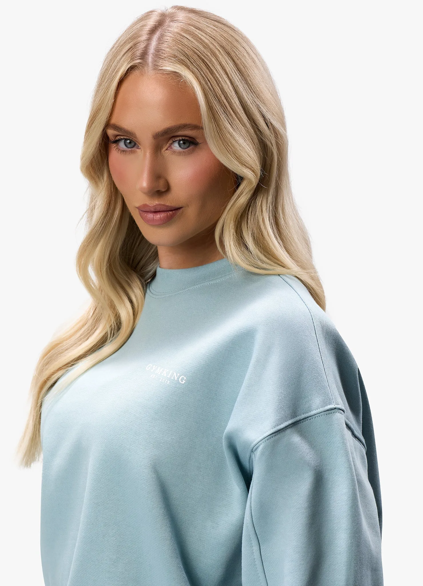 Gym King Established Crew Tracksuit - Stone Blue sold by The Gym King product image thumbnail 4