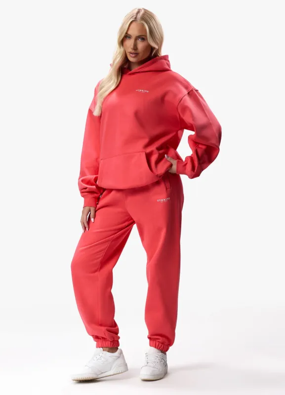 Gym King Established Hood Tracksuit - Coral Red sold by The Gym King