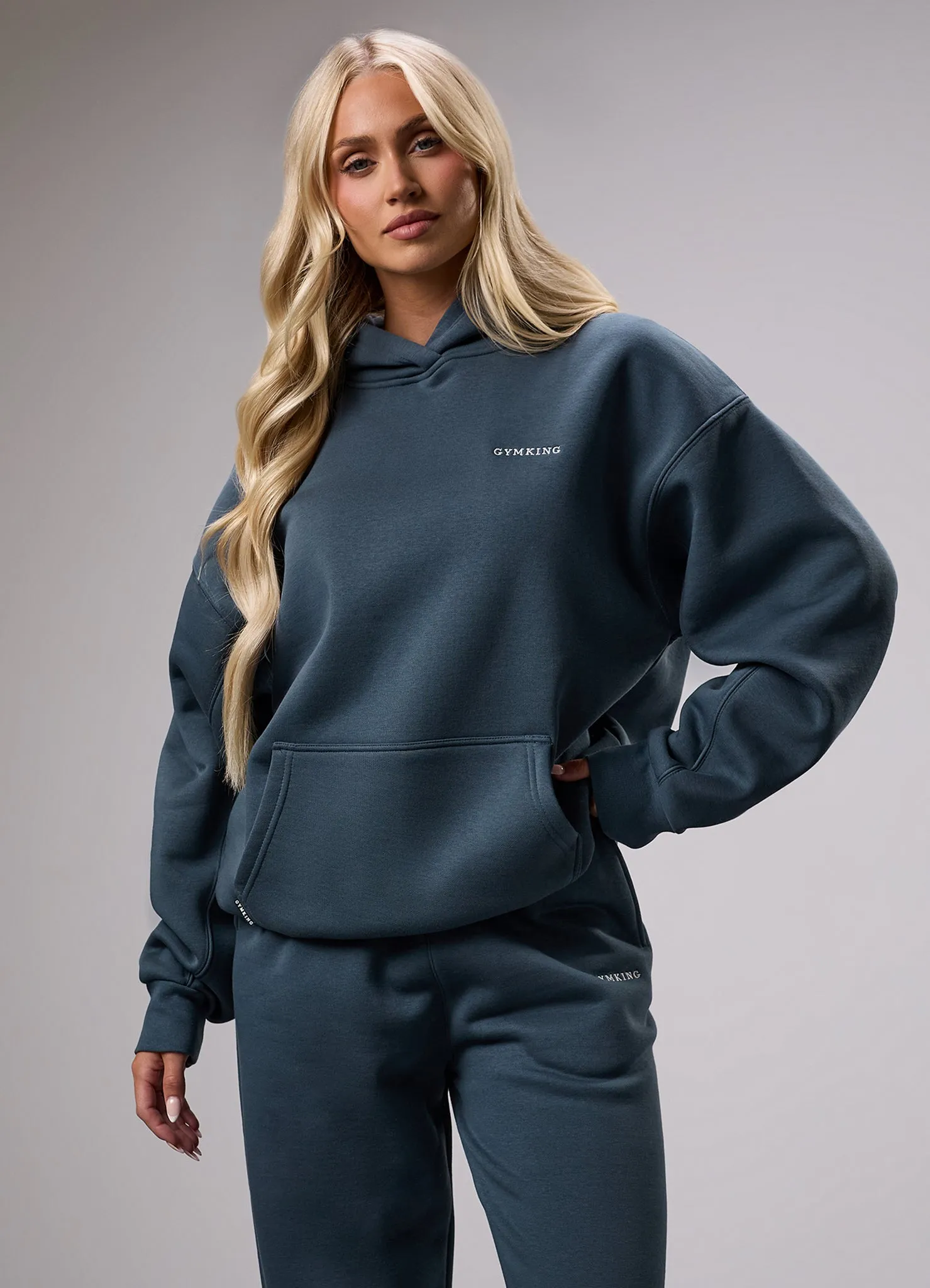 Gym King 365 Relaxed Fit Hood Tracksuit - Blue Grey sold by The Gym King product image thumbnail 3