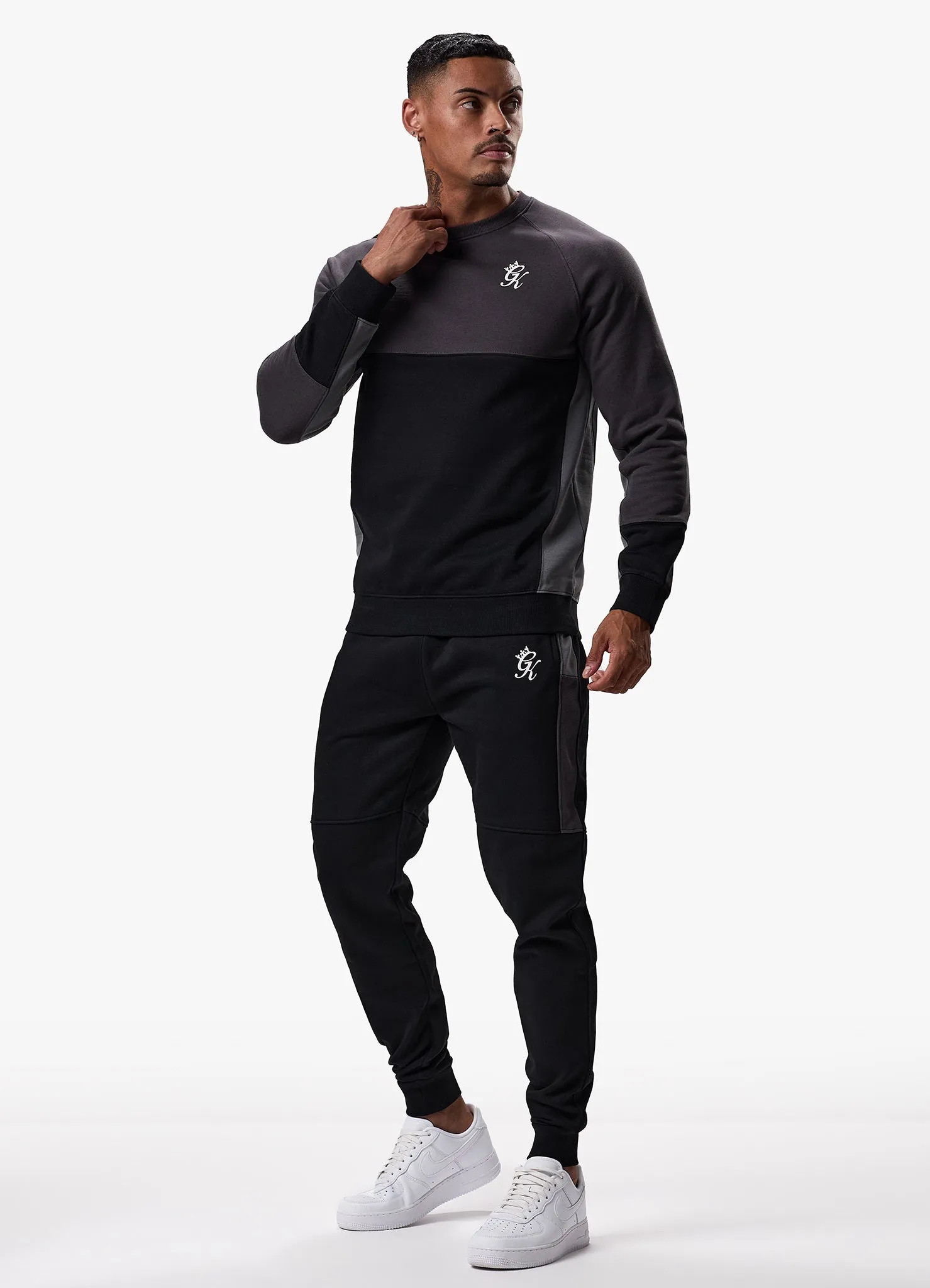 Gym King Minefield Crew Tracksuit - Black sold by The Gym King