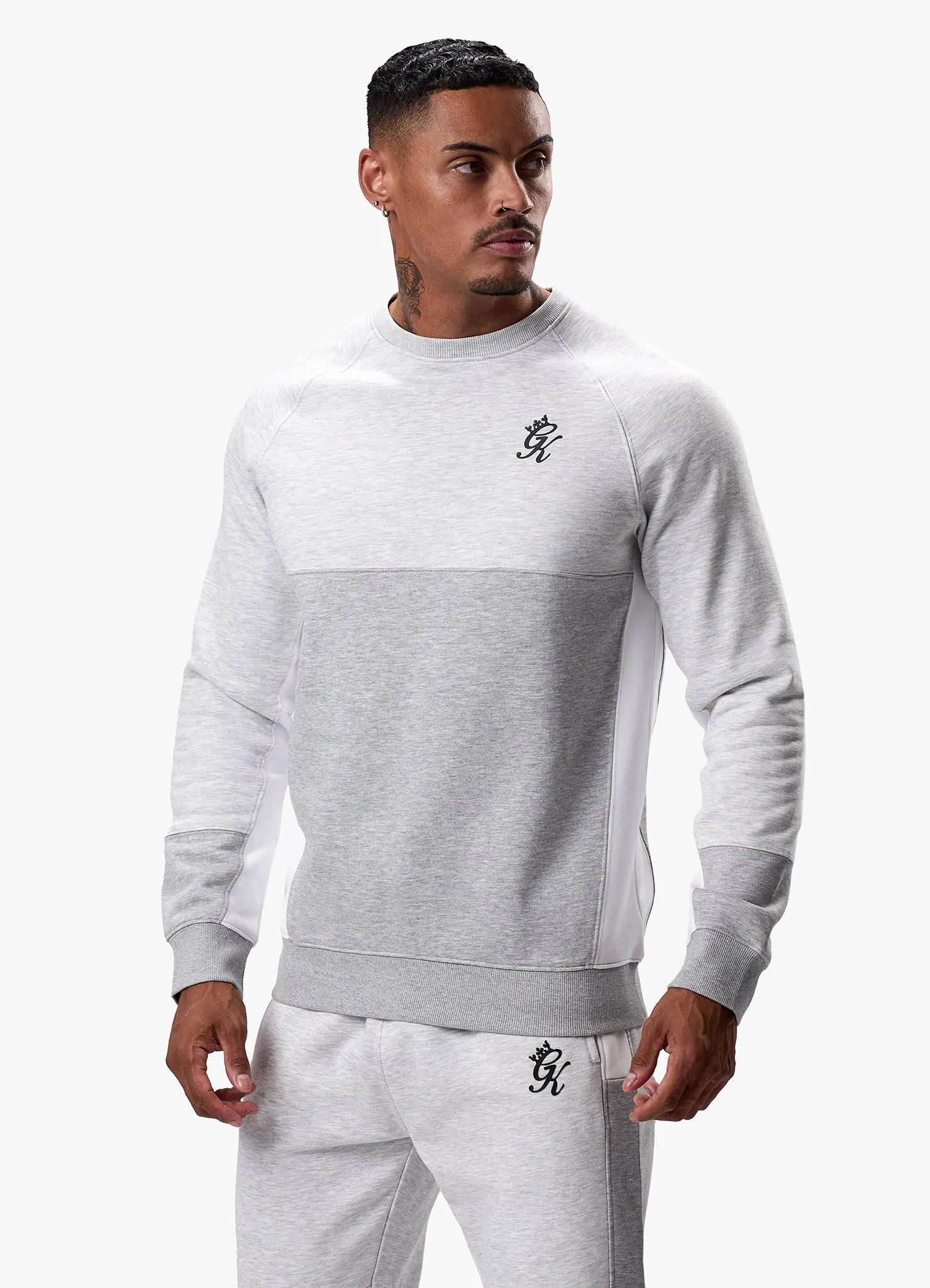 Gym King Minefield Crew Tracksuit - Snow Marl sold by The Gym King product image thumbnail 3