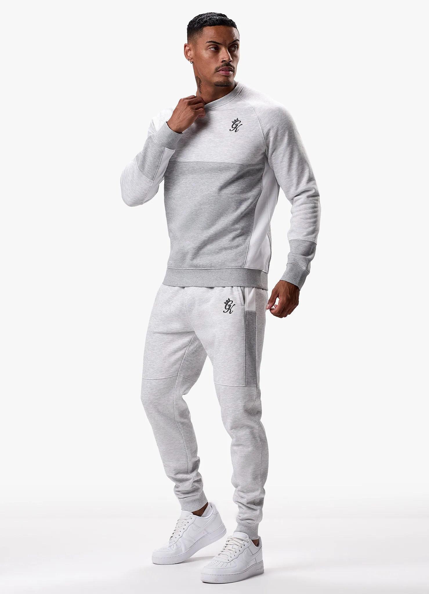 Gym King Minefield Crew Tracksuit - Snow Marl sold by The Gym King
