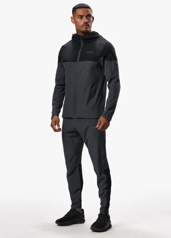 Gym King Debossed Camo Woven Tracksuit - Black/Oyster Grey sold by The Gym King