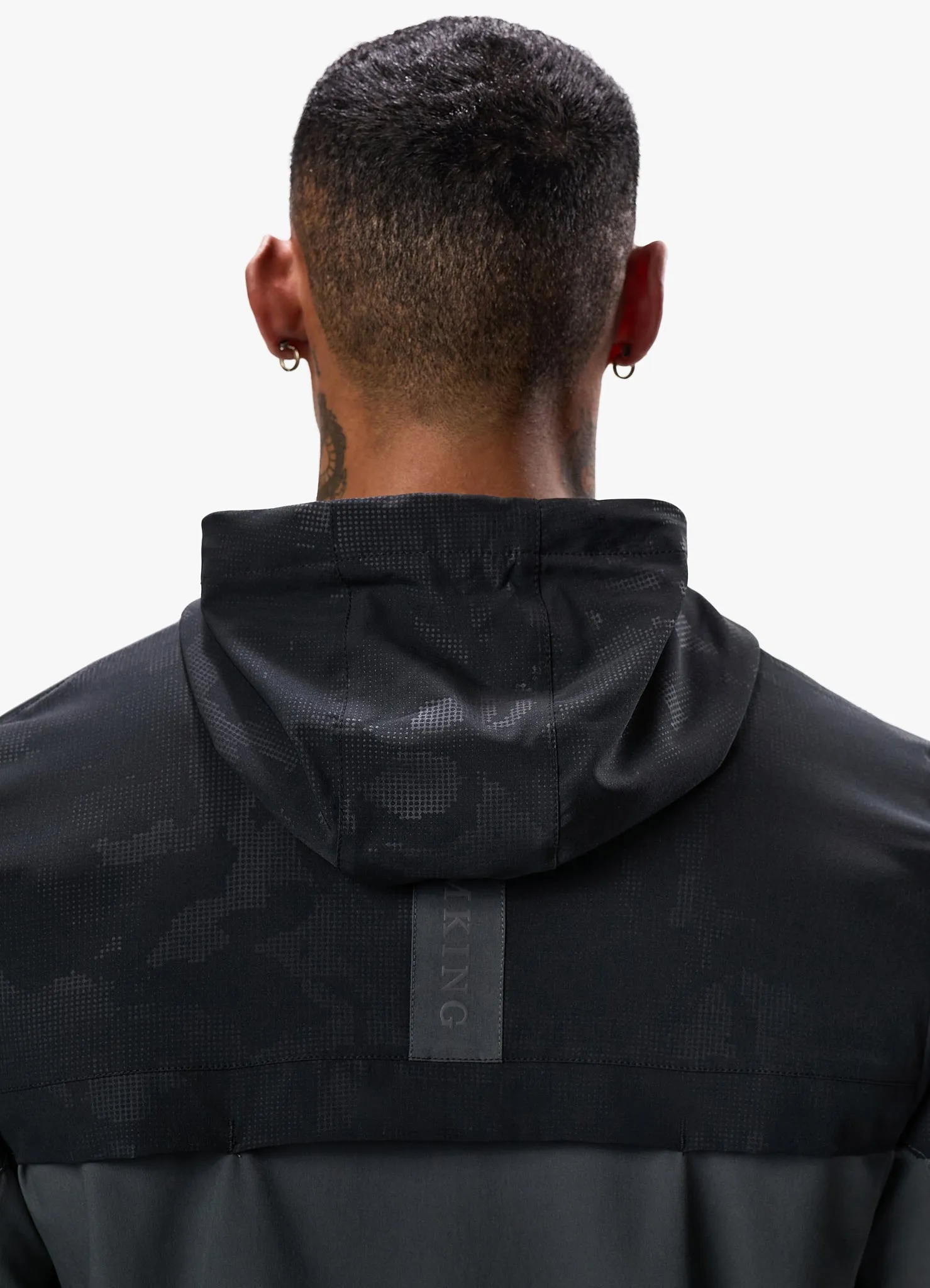 Gym King Debossed Camo Woven Tracksuit - Black/Oyster Grey sold by The Gym King product image thumbnail 5