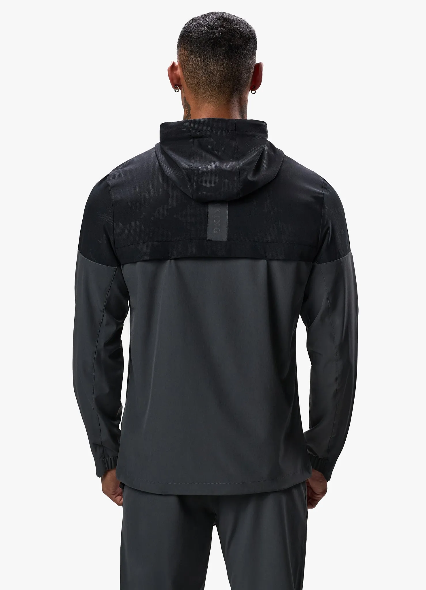 Gym King Debossed Camo Woven Tracksuit - Black/Oyster Grey sold by The Gym King product image thumbnail 3