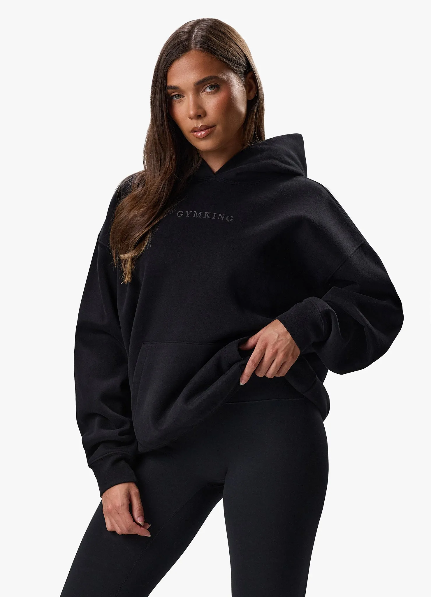 Gym King Luxe Fleece Hood - Black sold by The Gym King