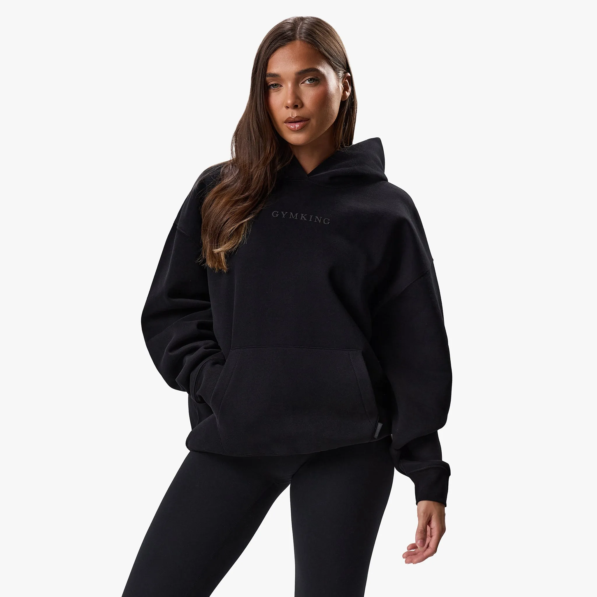 Gym King Luxe Fleece Hood - Black sold by The Gym King product image thumbnail 2