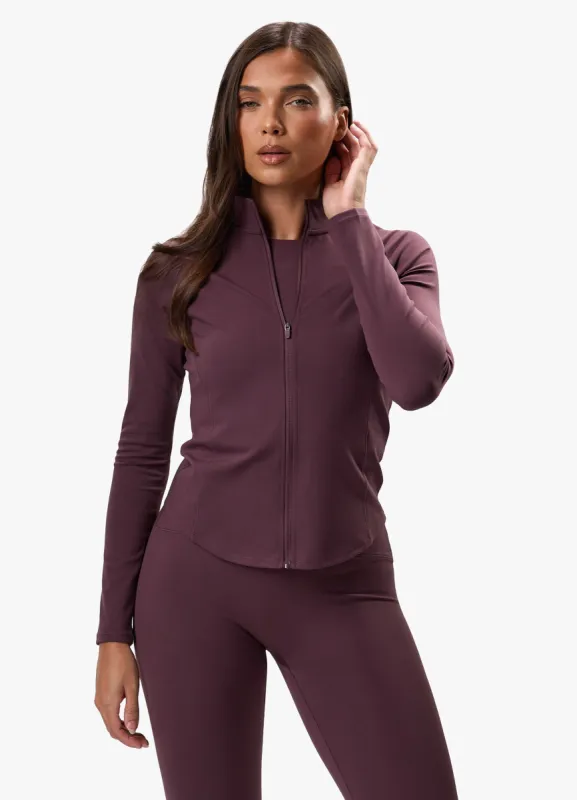 Gym King Peach Luxe Full Zip Jacket - Deep Plum Luxe sold by The Gym King