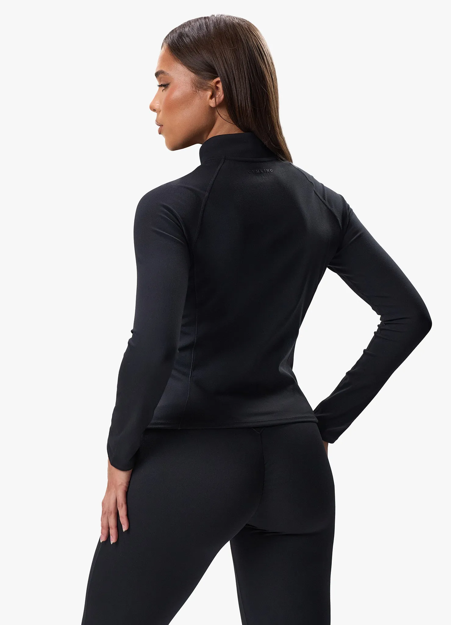 Gym King Peach Luxe Full Zip Jacket - Black Luxe sold by The Gym King product image thumbnail 3