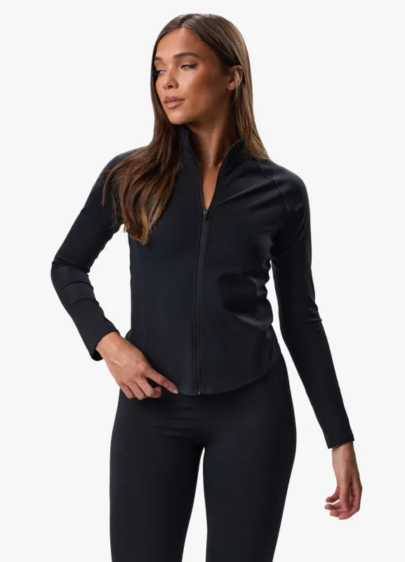Gym King Peach Luxe Full Zip Jacket - Black Luxe sold by The Gym King