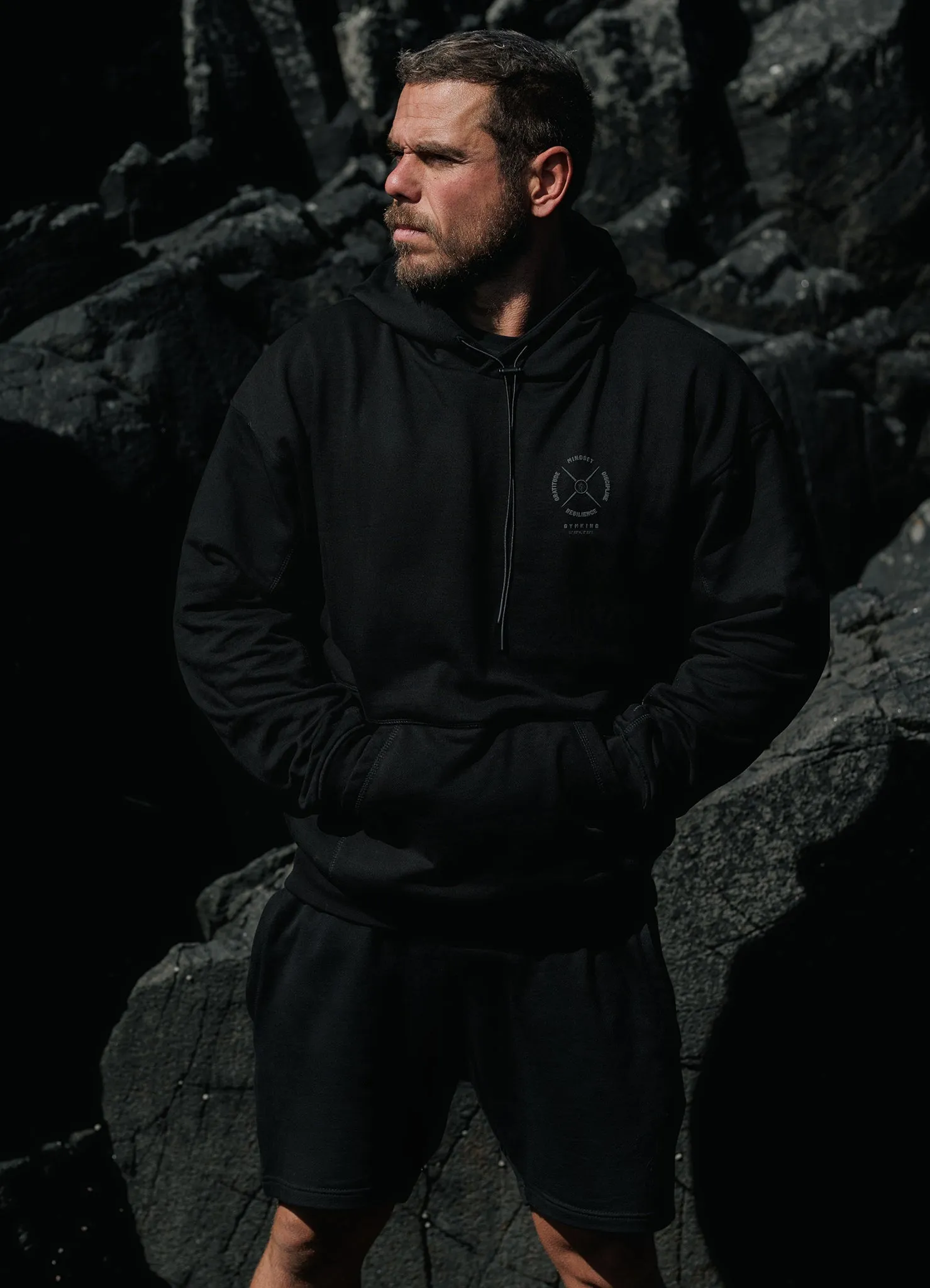Gym King Compass Hood Tracksuit - Black sold by The Gym King product image thumbnail 3