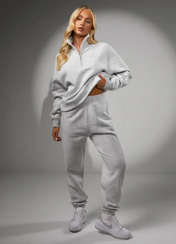 Gym King 365 Raglan Sleeve Funnel Tracksuit - Snow Marl sold by The Gym King