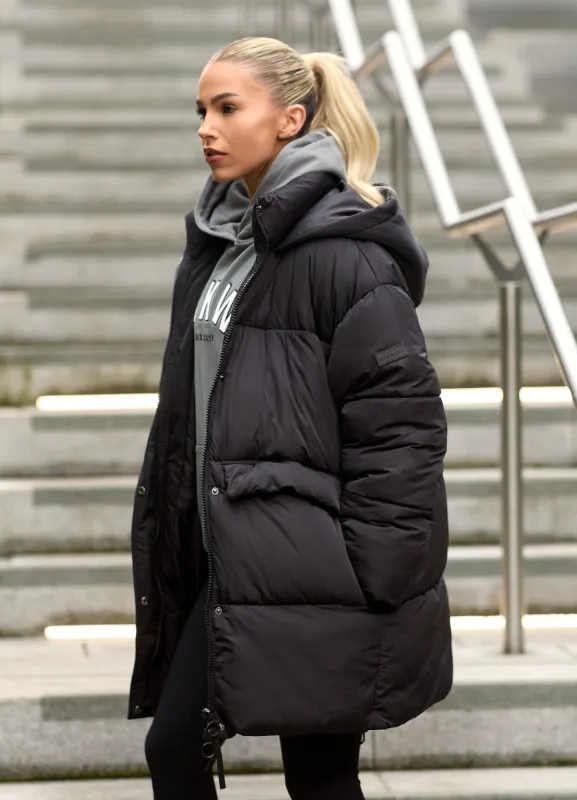Gym King Mid Length Puffer - Black sold by The Gym King