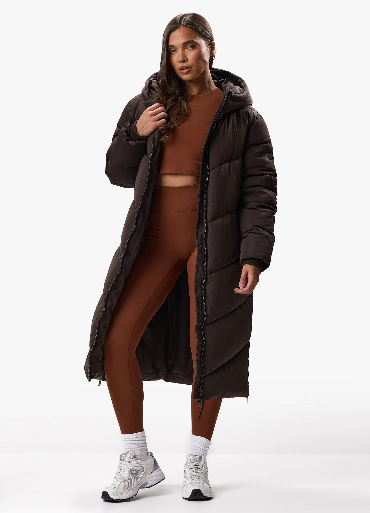 Gym King Chevron Longline Puffer - Cocoa sold by The Gym King product image thumbnail 3