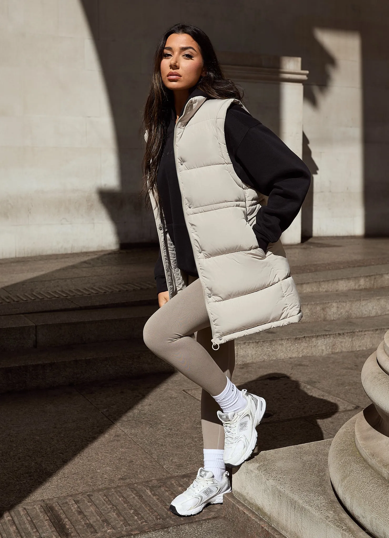 Gym King Longline Gilet - Champagne sold by The Gym King