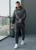 Gym King Pro Logo Fleece Hood Tracksuit - Onyx Grey sold by The Gym King