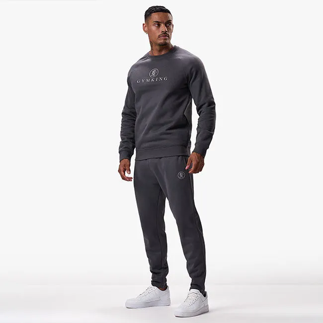 Gym King Pro Logo Fleece Crew Tracksuit - Onyx Grey sold by The Gym King product image thumbnail 2