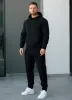 Gym King Pro Logo Fleece Hood Tracksuit - Black/Black sold by The Gym King