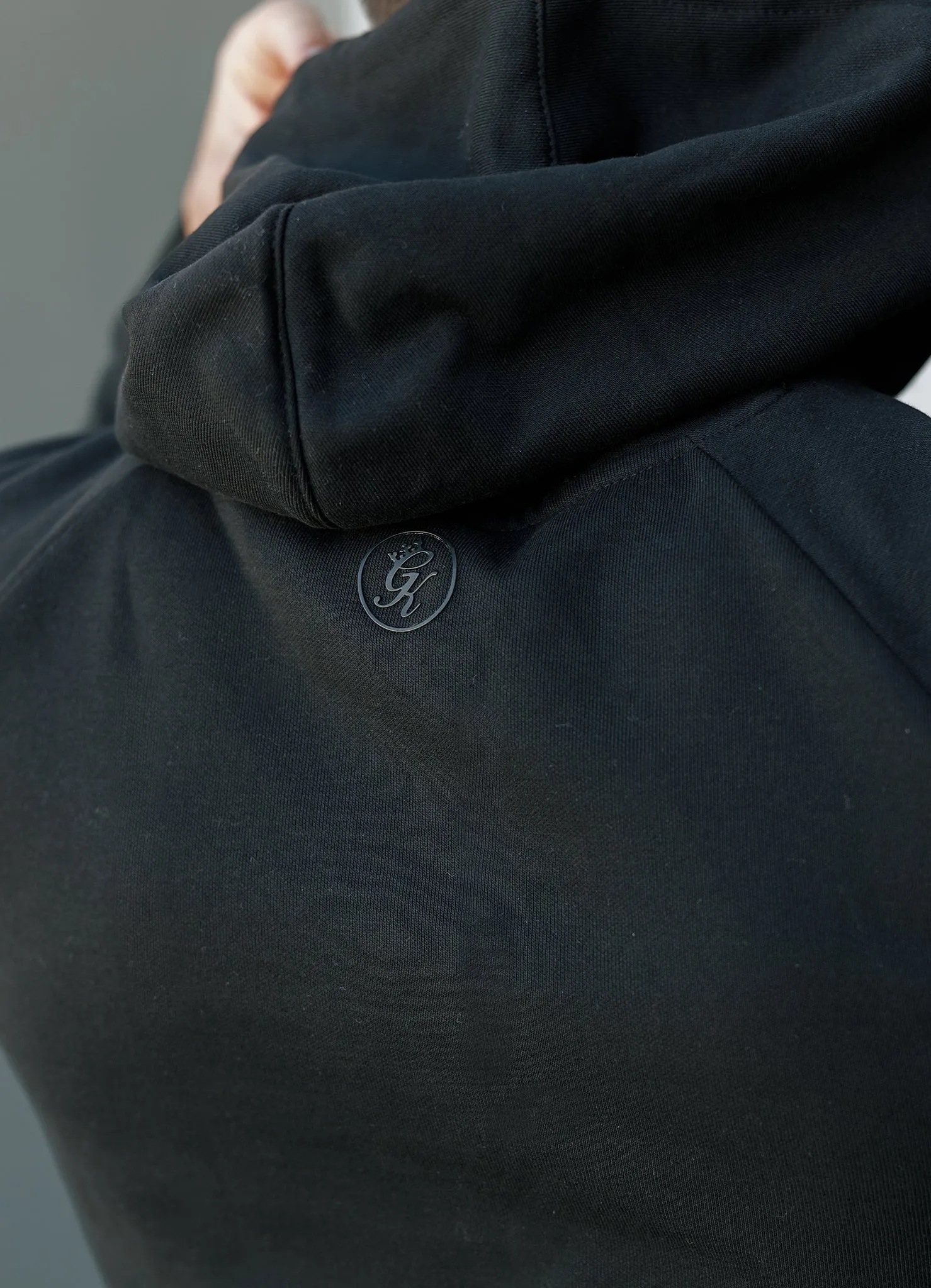 Gym King Pro Logo Fleece Hood Tracksuit - Black/Black sold by The Gym King product image thumbnail 5