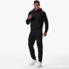 Gym King Pro Logo Fleece Hood Tracksuit - Black/Black sold by The Gym King