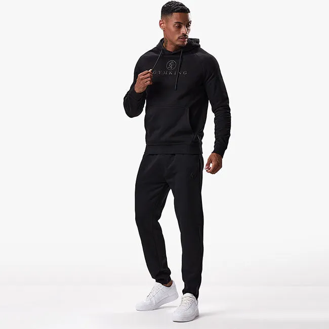 Gym King Pro Logo Fleece Hood Tracksuit - Black/Black sold by The Gym King product image thumbnail 2