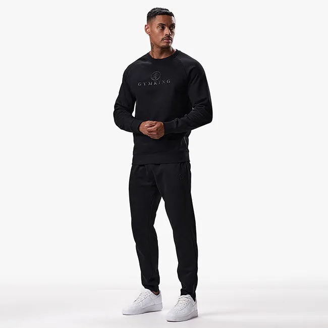 Gym King Pro Logo Crew Tracksuit - Black/Black sold by The Gym King product image thumbnail 2