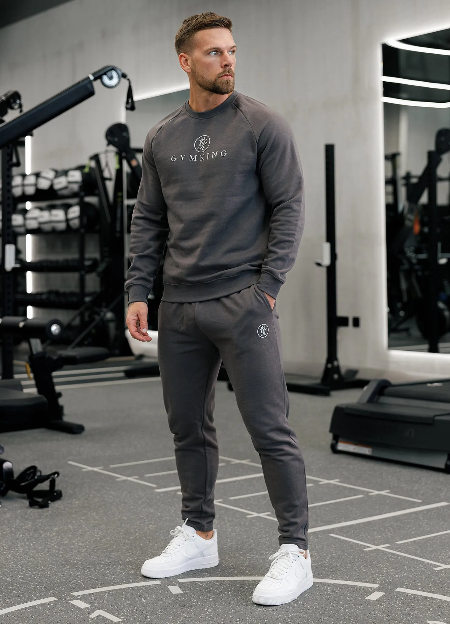 Gym King Pro Logo Fleece Crew - Onyx Grey sold by The Gym King product image thumbnail 4