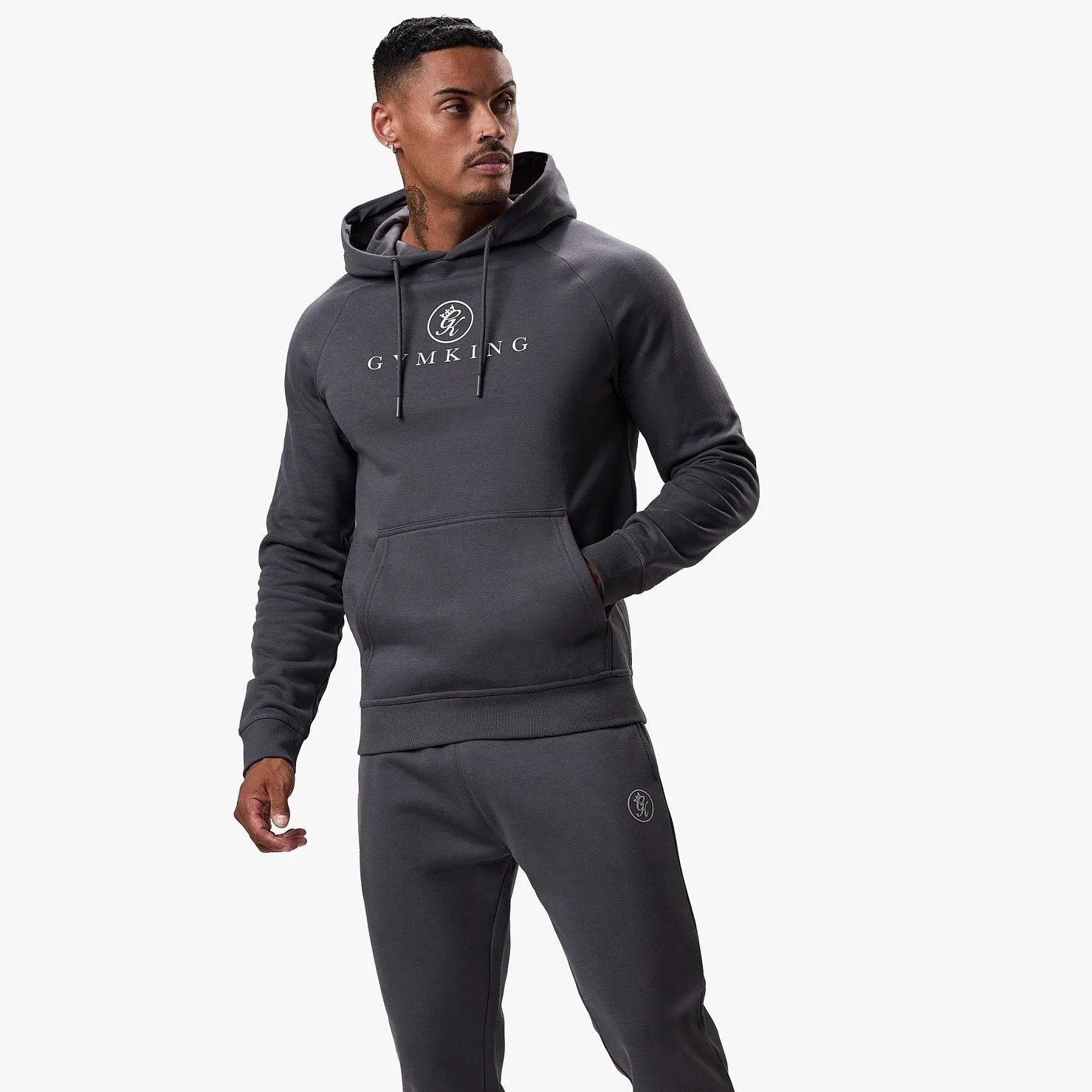 Gym King Pro Logo Fleece Hood - Onyx Grey sold by The Gym King product image thumbnail 2