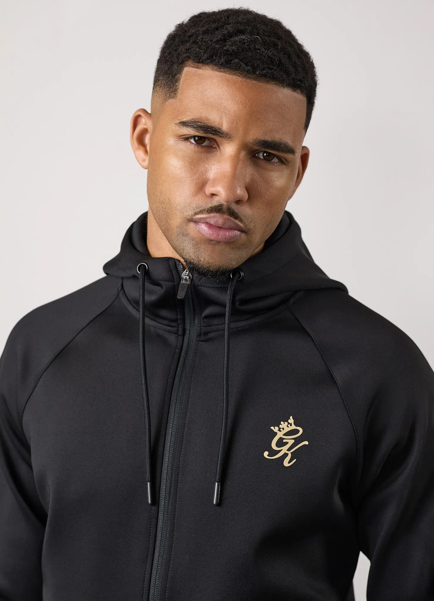 Gym King Full Zip Poly Tracksuit Top - Black/Gold sold by The Gym King product image thumbnail 4