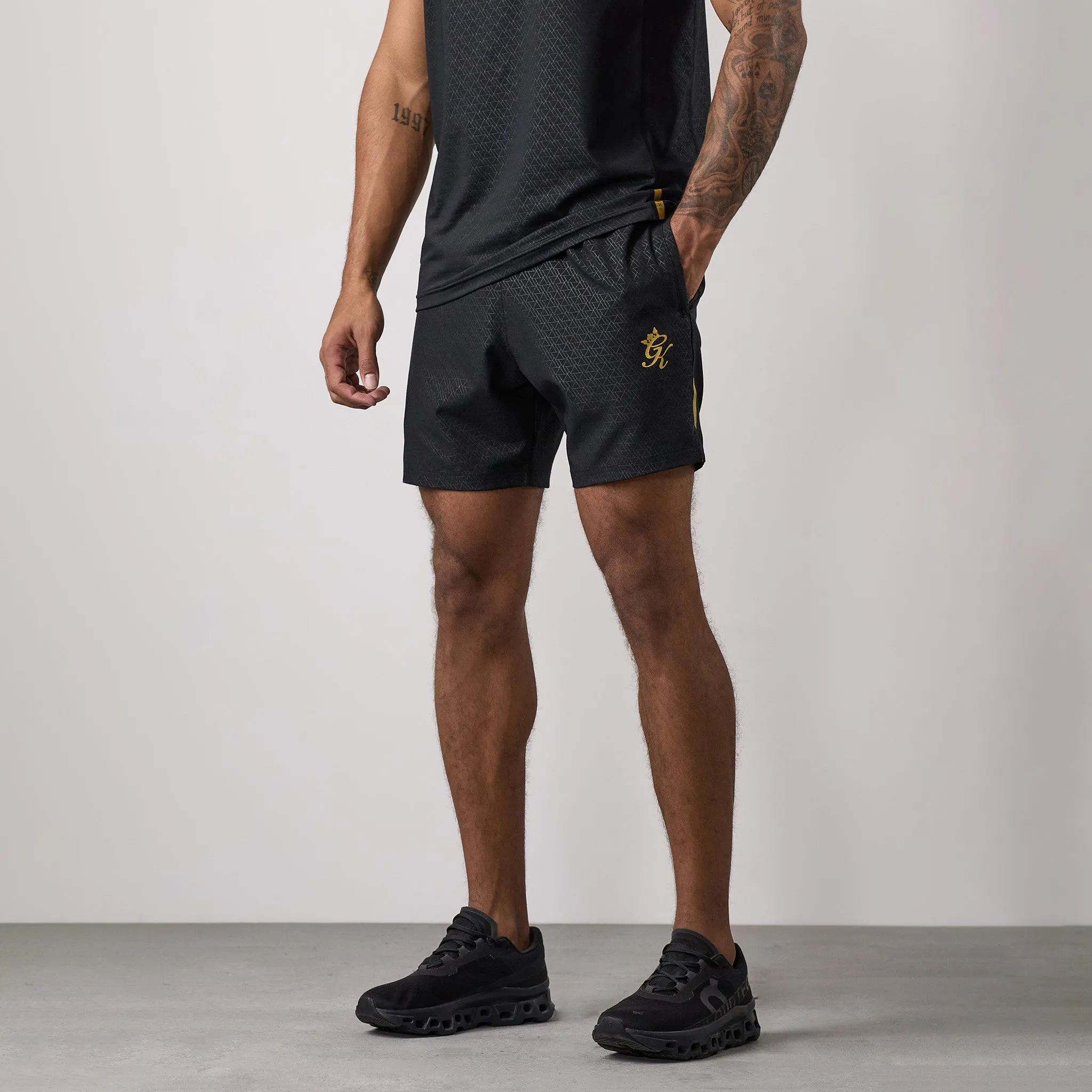 Gym King Debossed Short - Black/Gold sold by The Gym King product image thumbnail 2