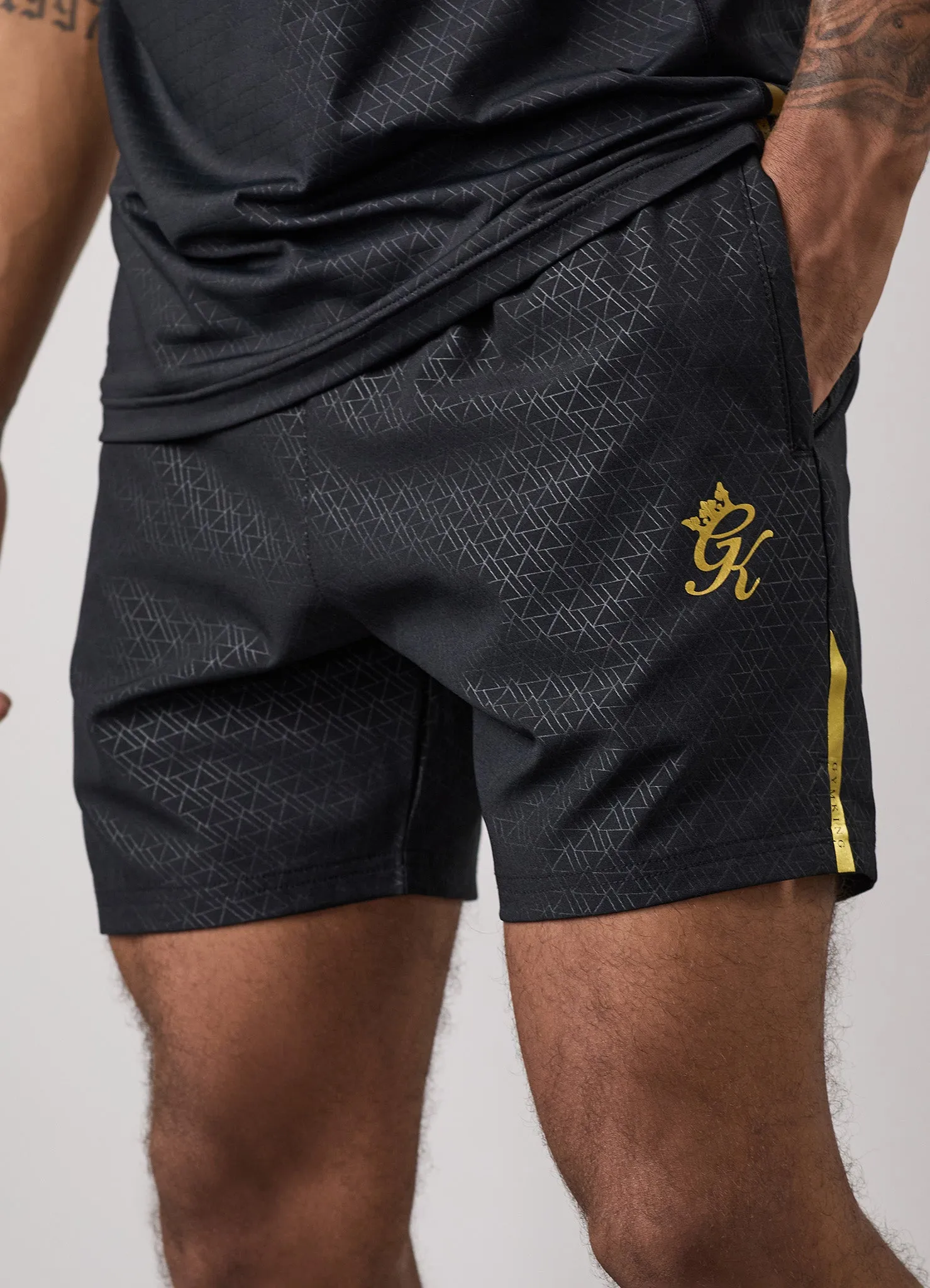 Gym King Debossed Short - Black/Gold sold by The Gym King product image thumbnail 3