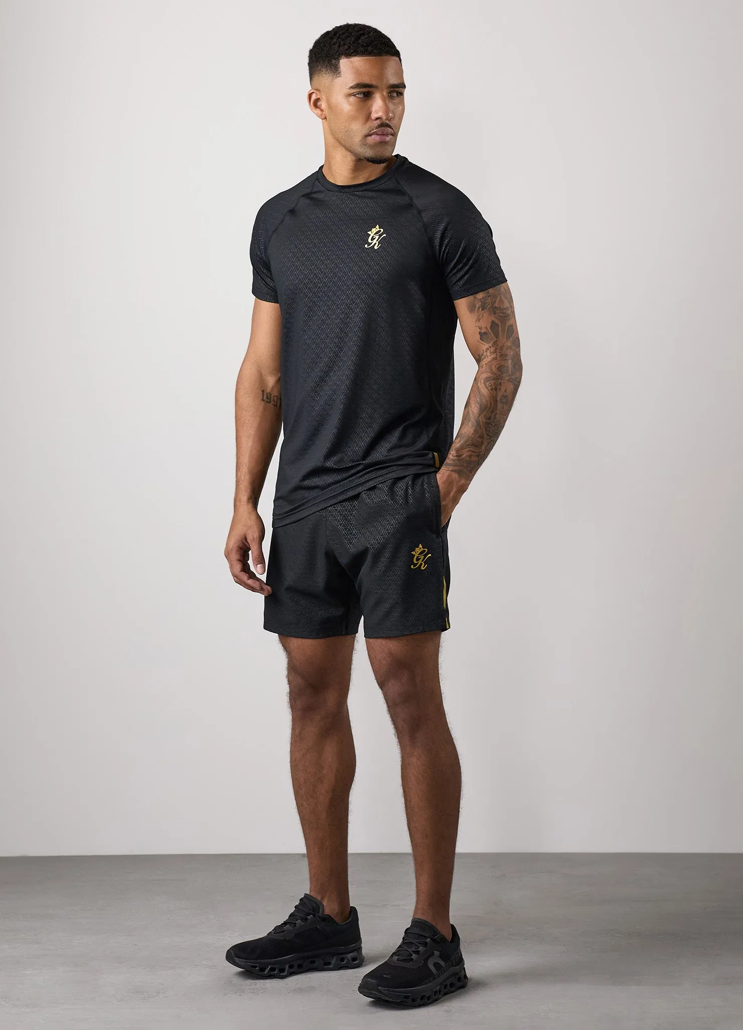 Gym King Debossed Short - Black/Gold sold by The Gym King product image thumbnail 5