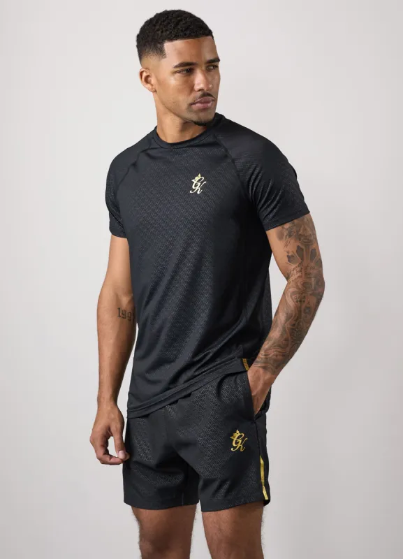 Gym King Debossed Tee - Black/Gold made by The Gym King