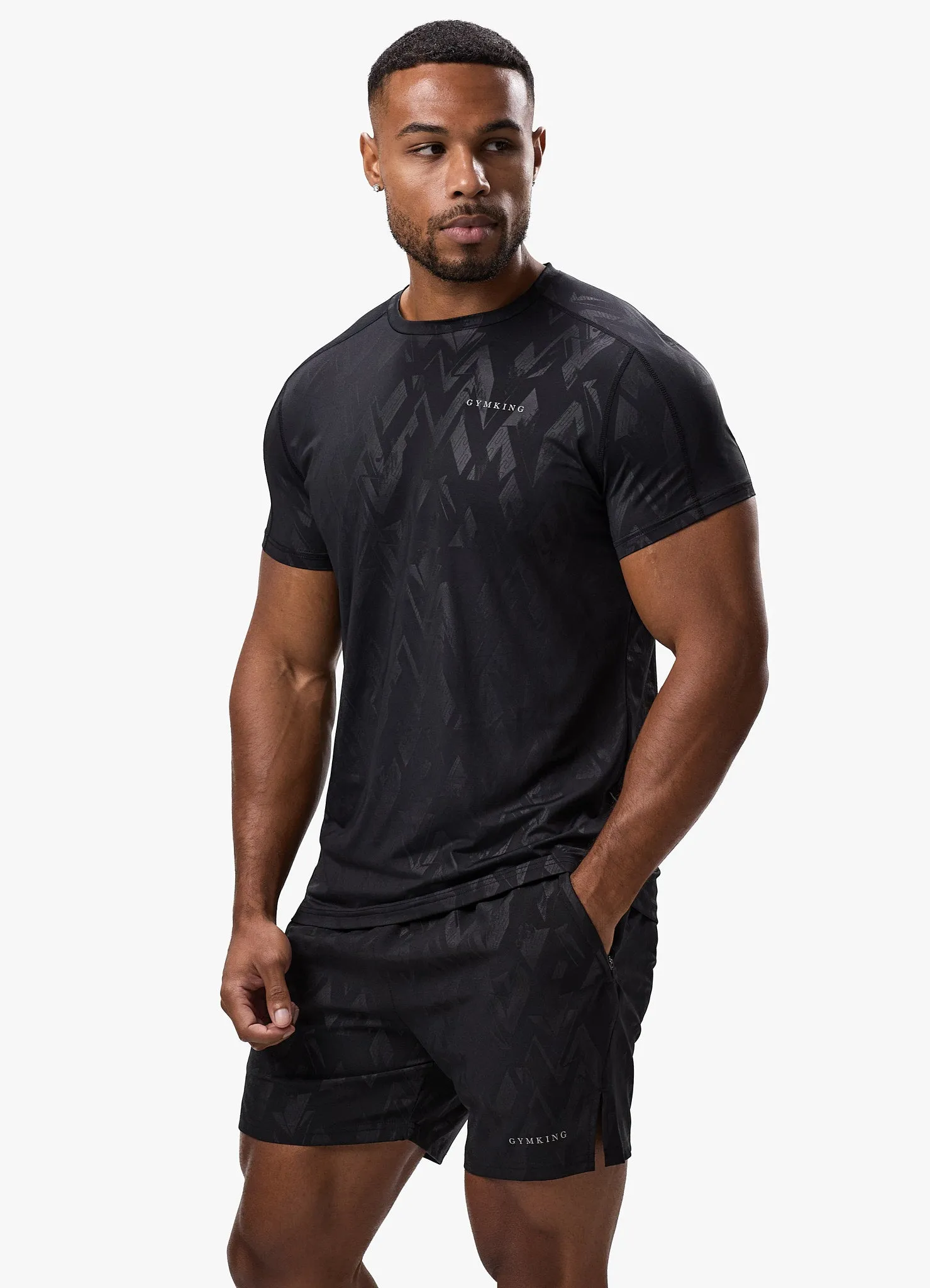 Gym King Debossed Peak Tee - Black sold by The Gym King