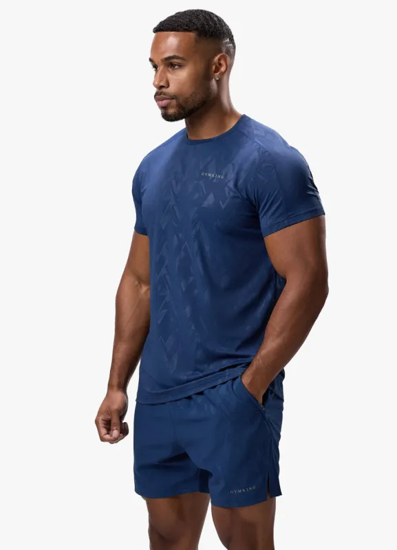 Gym King Debossed Peak Tee - Deep Cobalt sold by The Gym King
