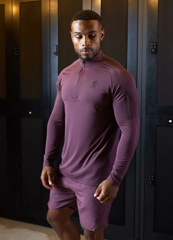 Gym King Flex 1/4 Zip Funnel -  Deep Plum sold by The Gym King