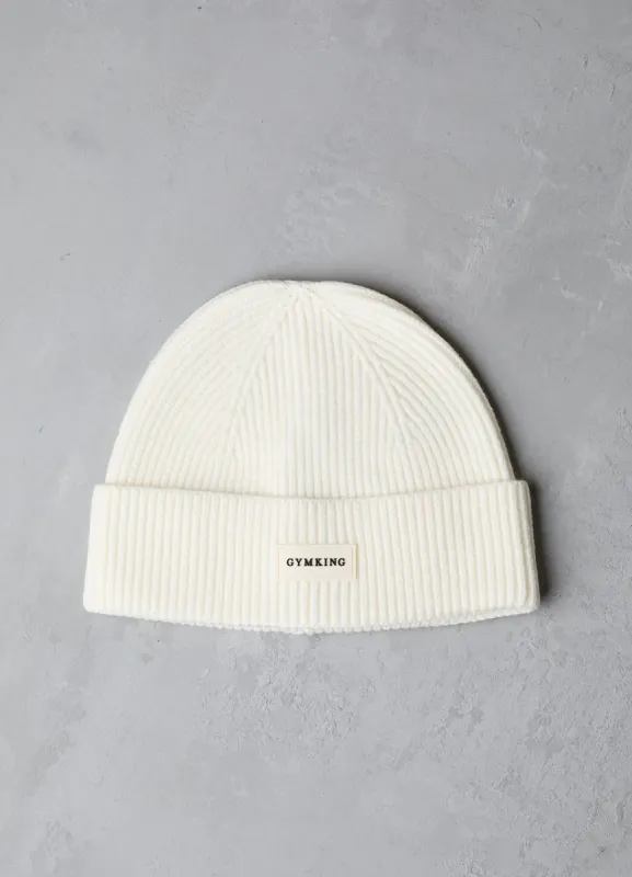 Gym King Rib Knit Beanie - Cream sold by The Gym King
