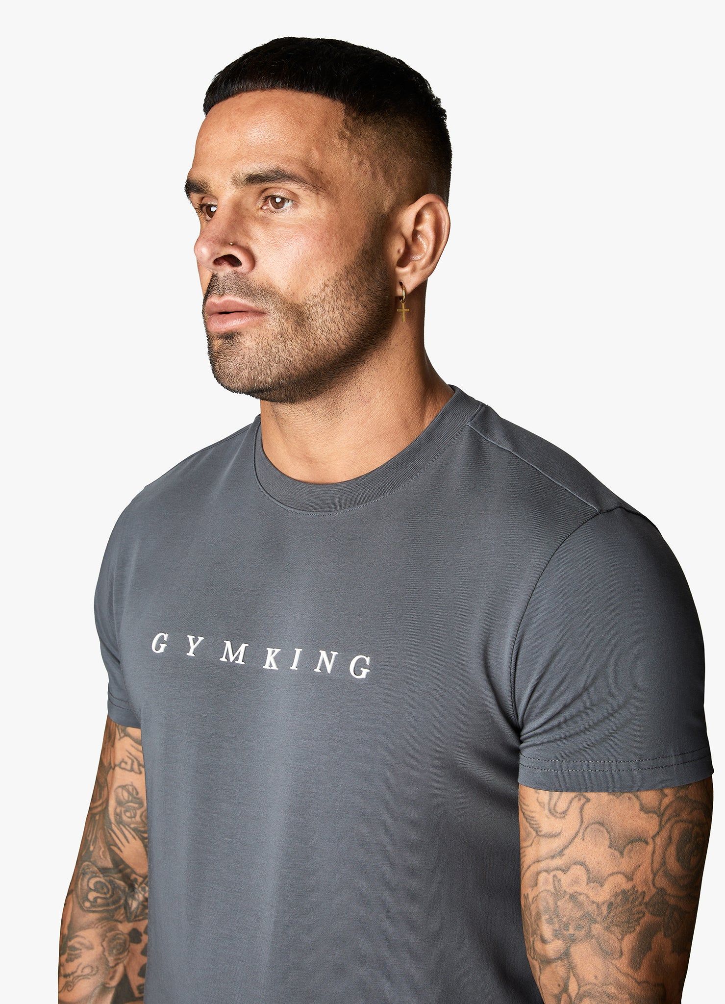 Gym King Linear Print Tee - Graphite sold by The Gym King product image thumbnail 5