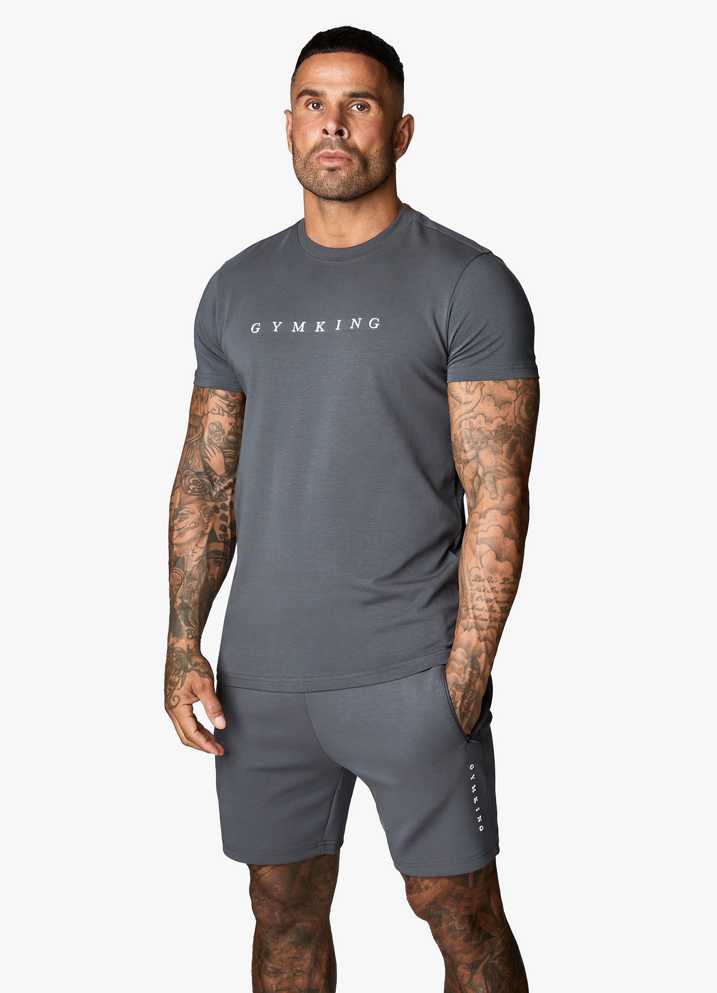 Gym King Linear Print Tee - Graphite sold by The Gym King
