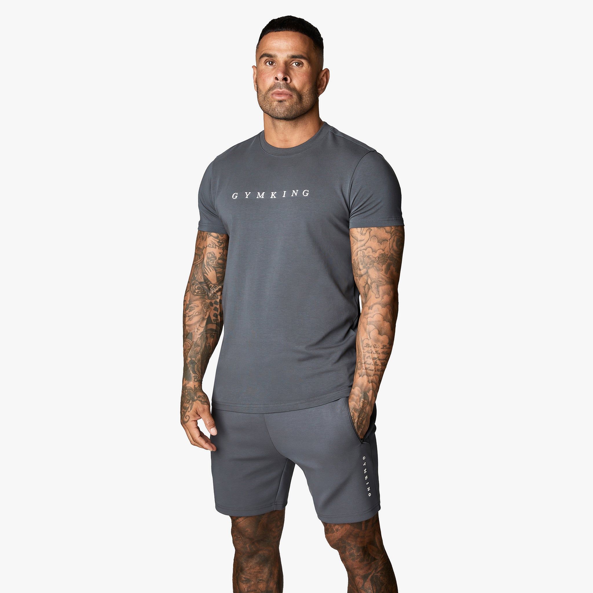 Gym King Linear Print Tee - Graphite sold by The Gym King product image thumbnail 2