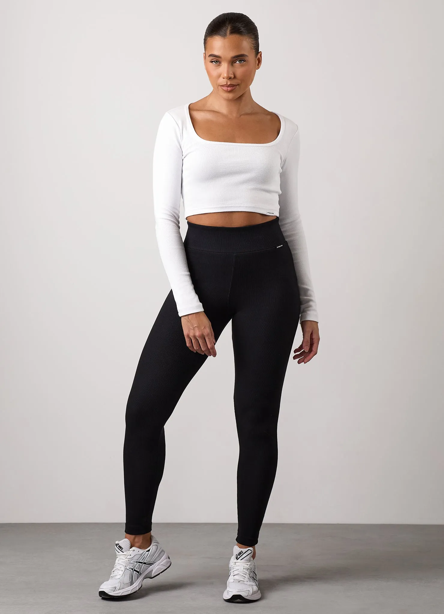 Gym King 365 Rib Long Sleeve Crop Tee - White sold by The Gym King product image thumbnail 5
