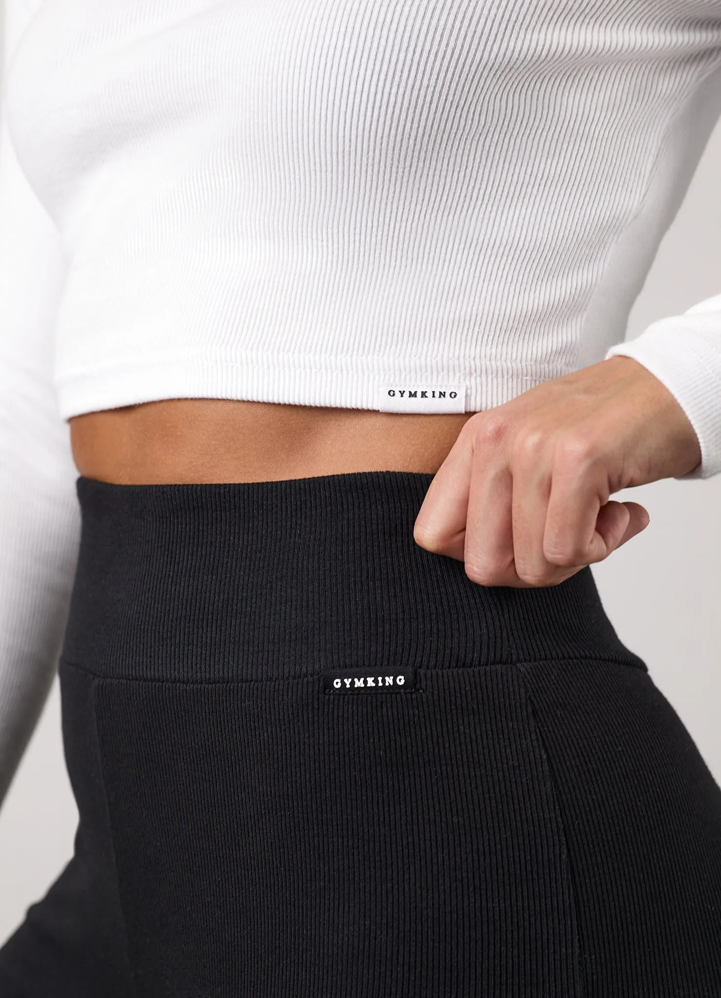 Gym King 365 Rib Long Sleeve Crop Tee - White sold by The Gym King product image thumbnail 4