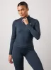 Gym King Formation Rib Longline 1/4 Zip Funnel - Deep Slate Blue sold by The Gym King