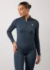 Gym King Formation Rib Longline 1/4 Zip Funnel - Deep Slate Blue sold by The Gym King