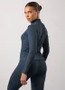 Gym King Formation Rib Longline 1/4 Zip Funnel - Deep Slate Blue sold by The Gym King