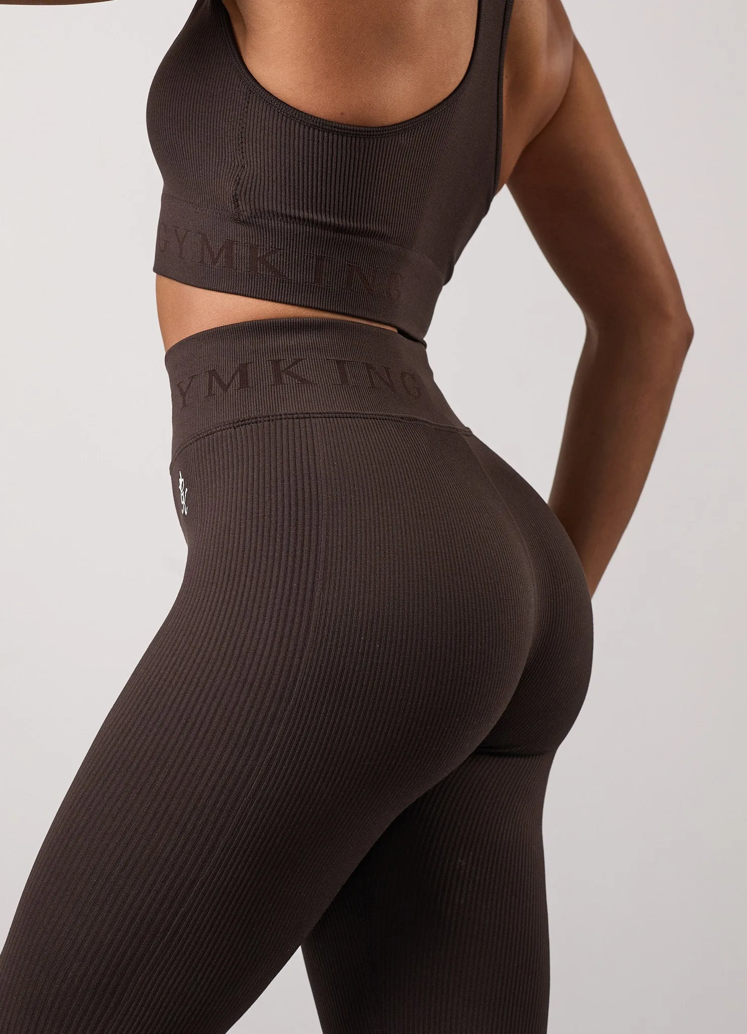 Gym King Formation Rib Legging - Cocoa sold by The Gym King product image thumbnail 4