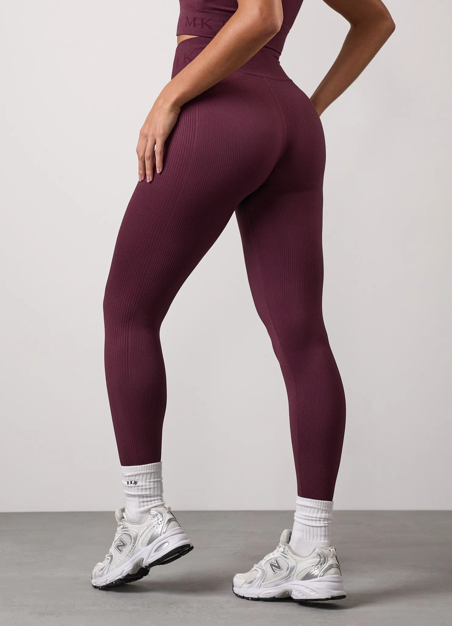 Gym King Formation Rib Legging - Fig sold by The Gym King product image thumbnail 3