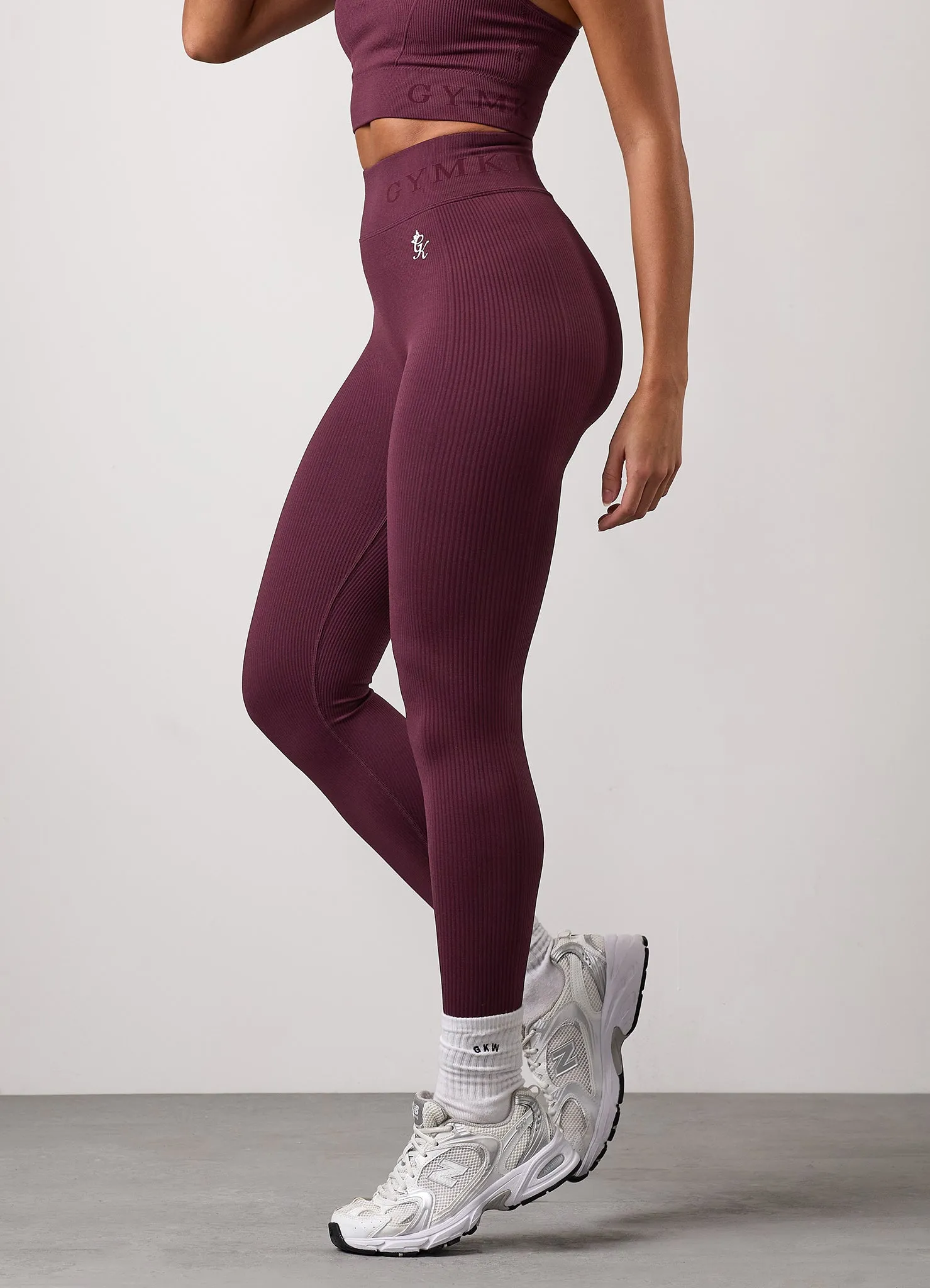 Gym King Formation Rib Legging - Fig sold by The Gym King