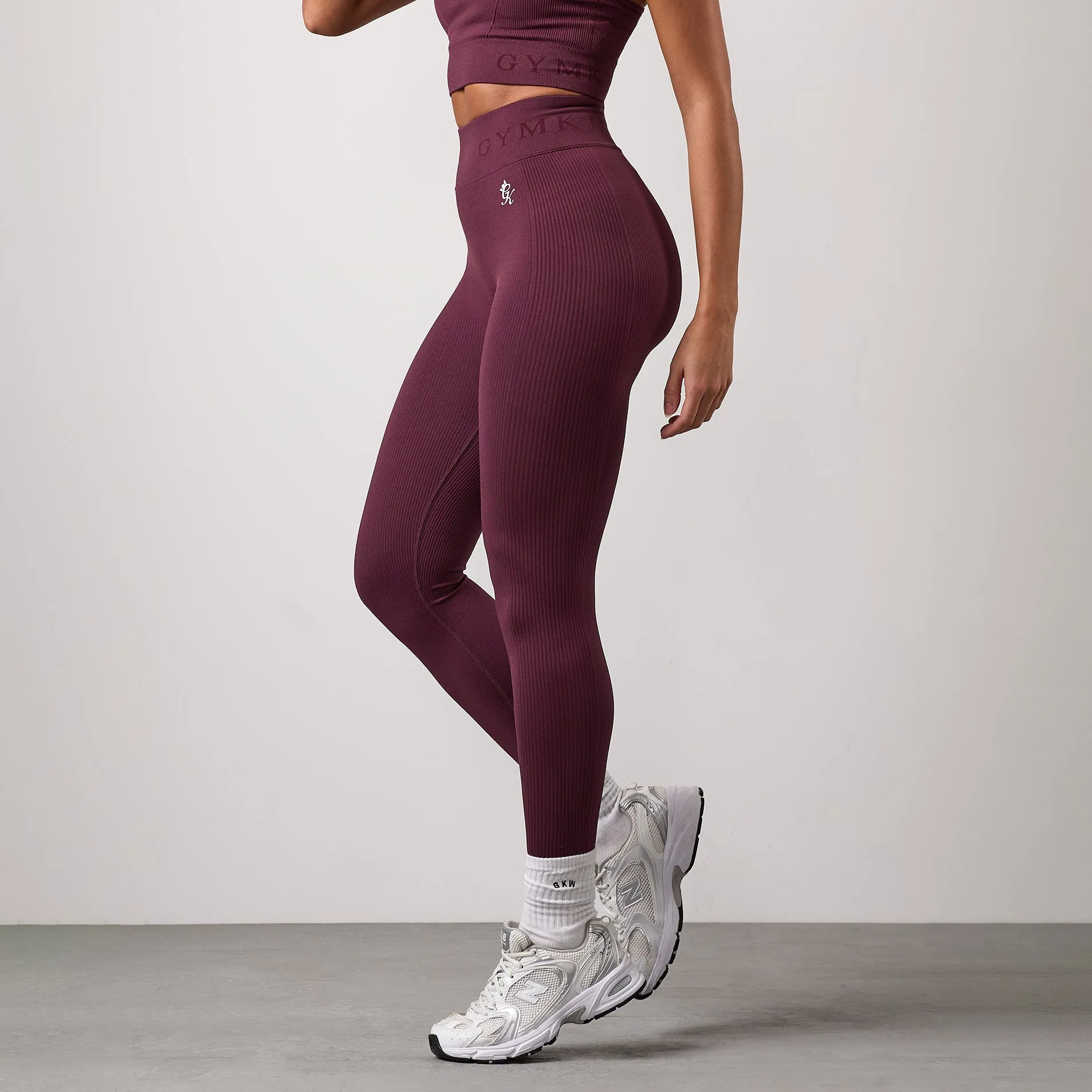 Gym King Formation Rib Legging - Fig sold by The Gym King product image thumbnail 2